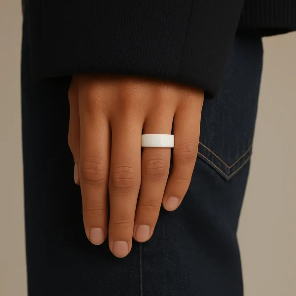 Memoring - Bague connectée blanche mate – Image 2