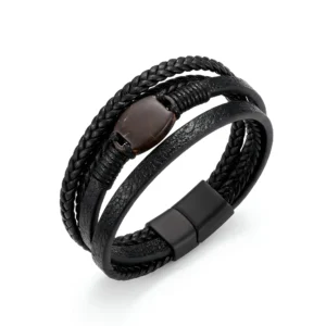 Memopulso Elements – bracelet connecté en cuir noir & coco