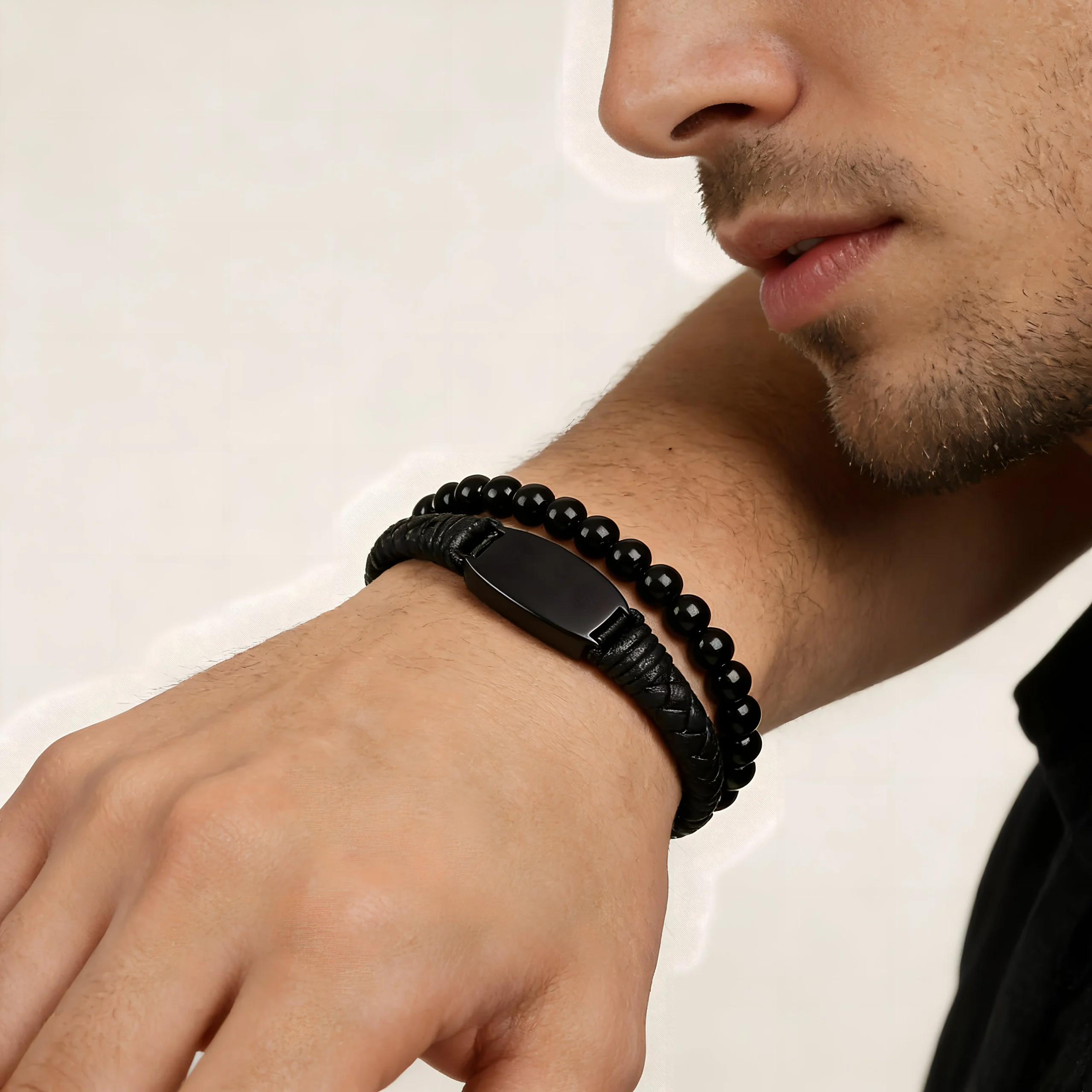 Memopulso – Bracelet connecté en coco et cuir tressé – Image 6