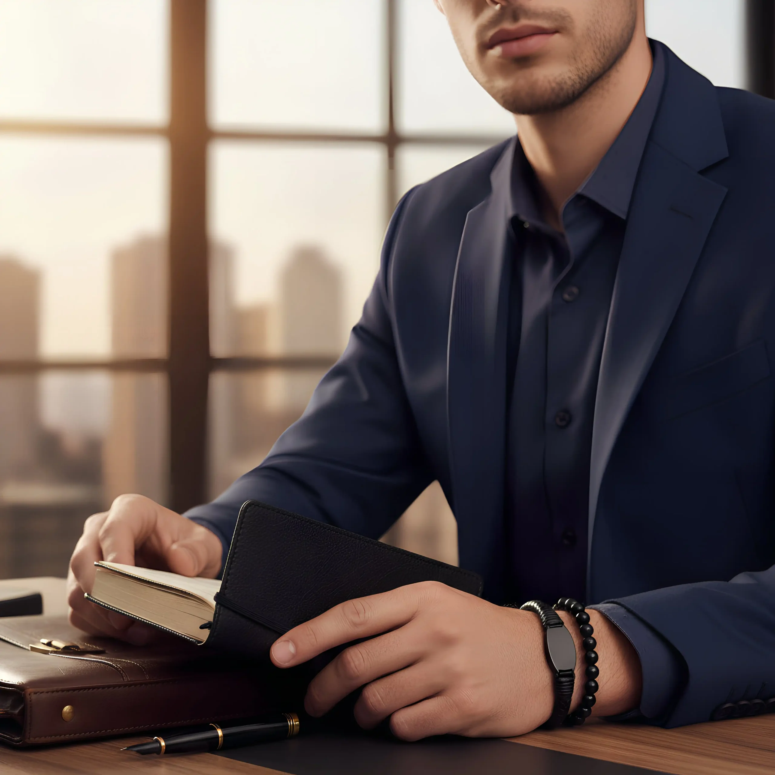 Memopulso – Bracelet connecté en coco et cuir tressé – Image 4