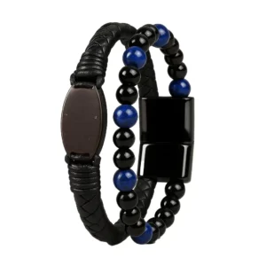 Memopulso – Bracelet connecté en coco et cuir tressé