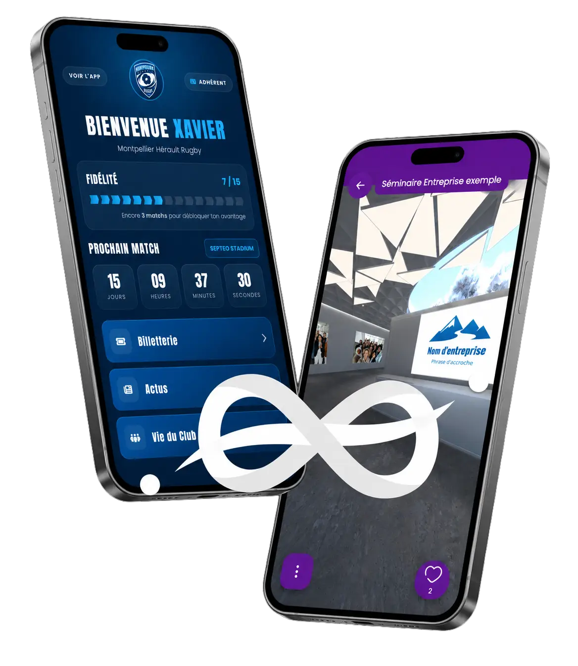 Galerie virtuelle Flashbacks pour entreprise sur smartphone